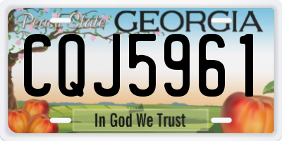GA license plate CQJ5961