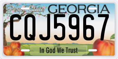 GA license plate CQJ5967