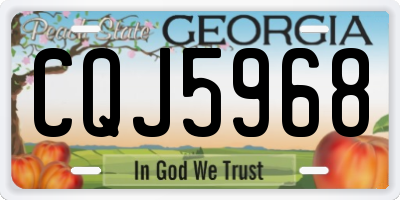 GA license plate CQJ5968