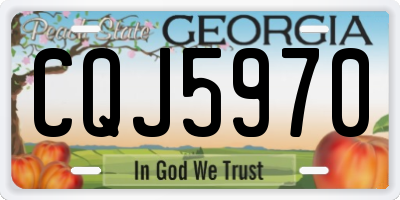 GA license plate CQJ5970