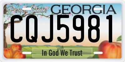 GA license plate CQJ5981