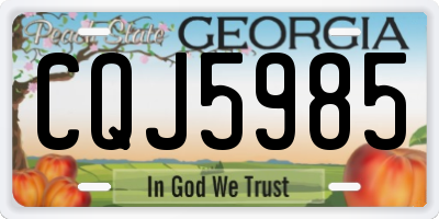 GA license plate CQJ5985