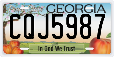 GA license plate CQJ5987