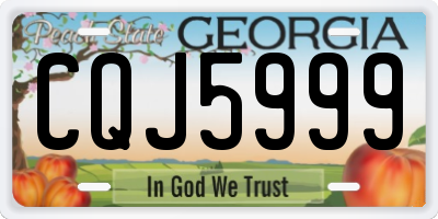 GA license plate CQJ5999