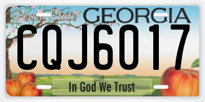 GA license plate CQJ6017