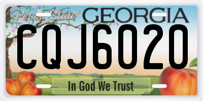 GA license plate CQJ6020