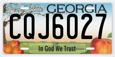 GA license plate CQJ6027