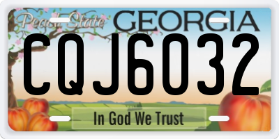 GA license plate CQJ6032