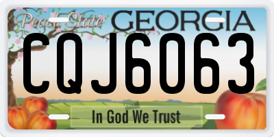 GA license plate CQJ6063