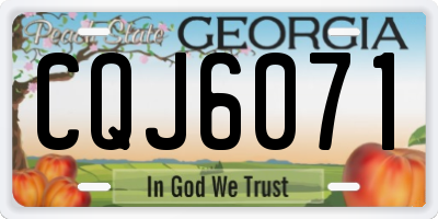 GA license plate CQJ6071