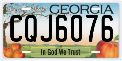 GA license plate CQJ6076
