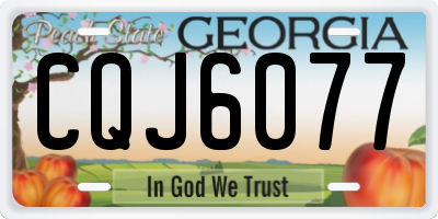 GA license plate CQJ6077