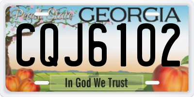GA license plate CQJ6102