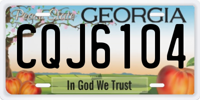 GA license plate CQJ6104