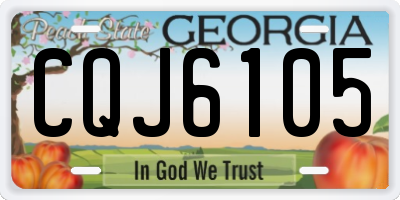 GA license plate CQJ6105
