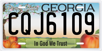 GA license plate CQJ6109