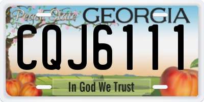 GA license plate CQJ6111