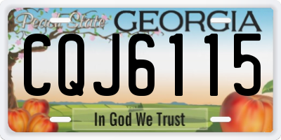 GA license plate CQJ6115