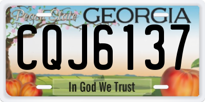 GA license plate CQJ6137