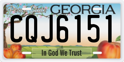 GA license plate CQJ6151