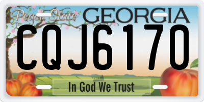 GA license plate CQJ6170