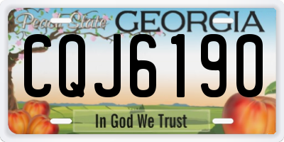 GA license plate CQJ6190