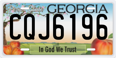 GA license plate CQJ6196