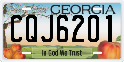 GA license plate CQJ6201