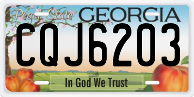 GA license plate CQJ6203