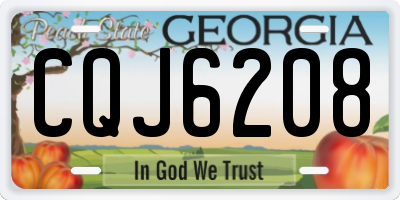 GA license plate CQJ6208