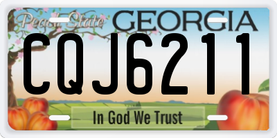 GA license plate CQJ6211