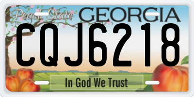 GA license plate CQJ6218