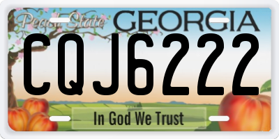 GA license plate CQJ6222