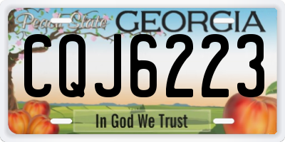 GA license plate CQJ6223
