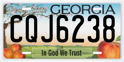 GA license plate CQJ6238