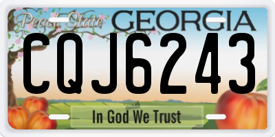 GA license plate CQJ6243