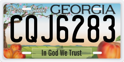 GA license plate CQJ6283