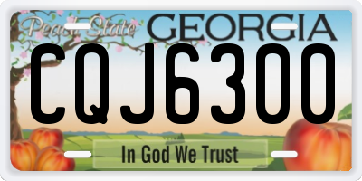 GA license plate CQJ6300