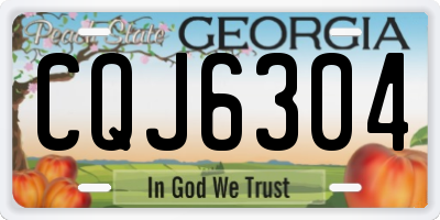 GA license plate CQJ6304