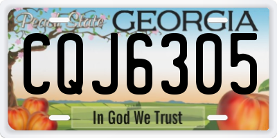 GA license plate CQJ6305