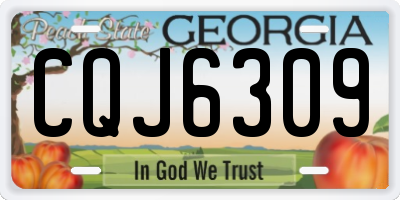 GA license plate CQJ6309