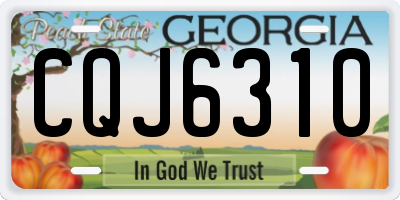 GA license plate CQJ6310