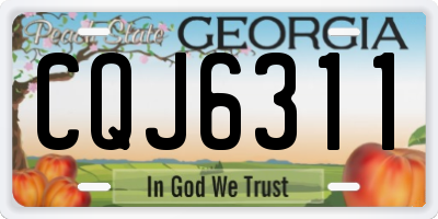 GA license plate CQJ6311