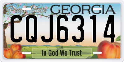 GA license plate CQJ6314