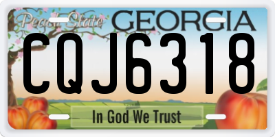 GA license plate CQJ6318