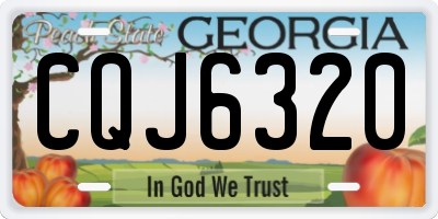 GA license plate CQJ6320