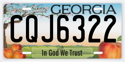 GA license plate CQJ6322