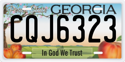 GA license plate CQJ6323