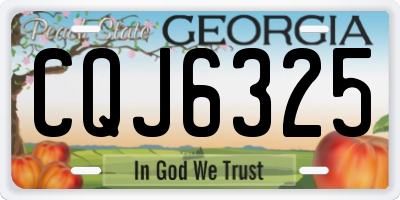 GA license plate CQJ6325