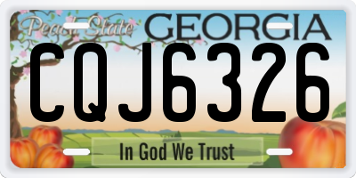 GA license plate CQJ6326